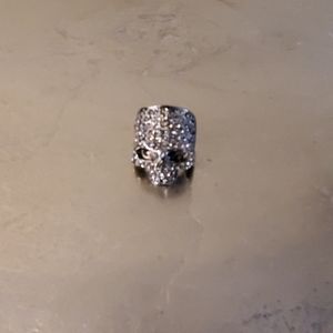 BCBG Gunmetal Skull Rhinestone Ring